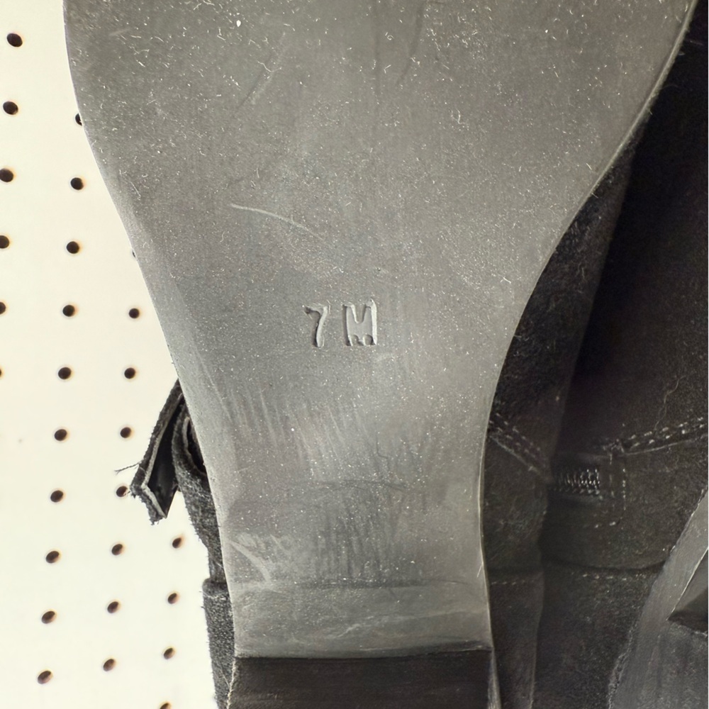Anthropologie Matisse Harper Black Suede Leather Ankle Boots Women’s 7M Side Zip - Picture 16 of 16
